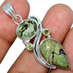 Imperial Opal & Green Amethyst in Solid 925 Silver